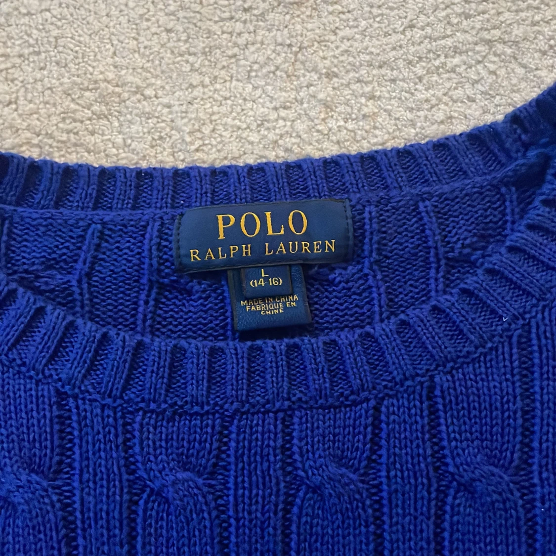 Blå stickad tröja från Polo Ralph Lauren - 4