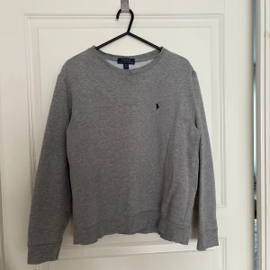 Polo Ralph Lauren tröja L (14-16 år) - Polo Ralph Lauren grå tröja. Tröjan har en rund halsringning och långa ärmar. Storlek L (14-16 år) men motsvarar 164 cl. Använt skick men funkar fortfarande bra. Djur- o rökfritt hem.
