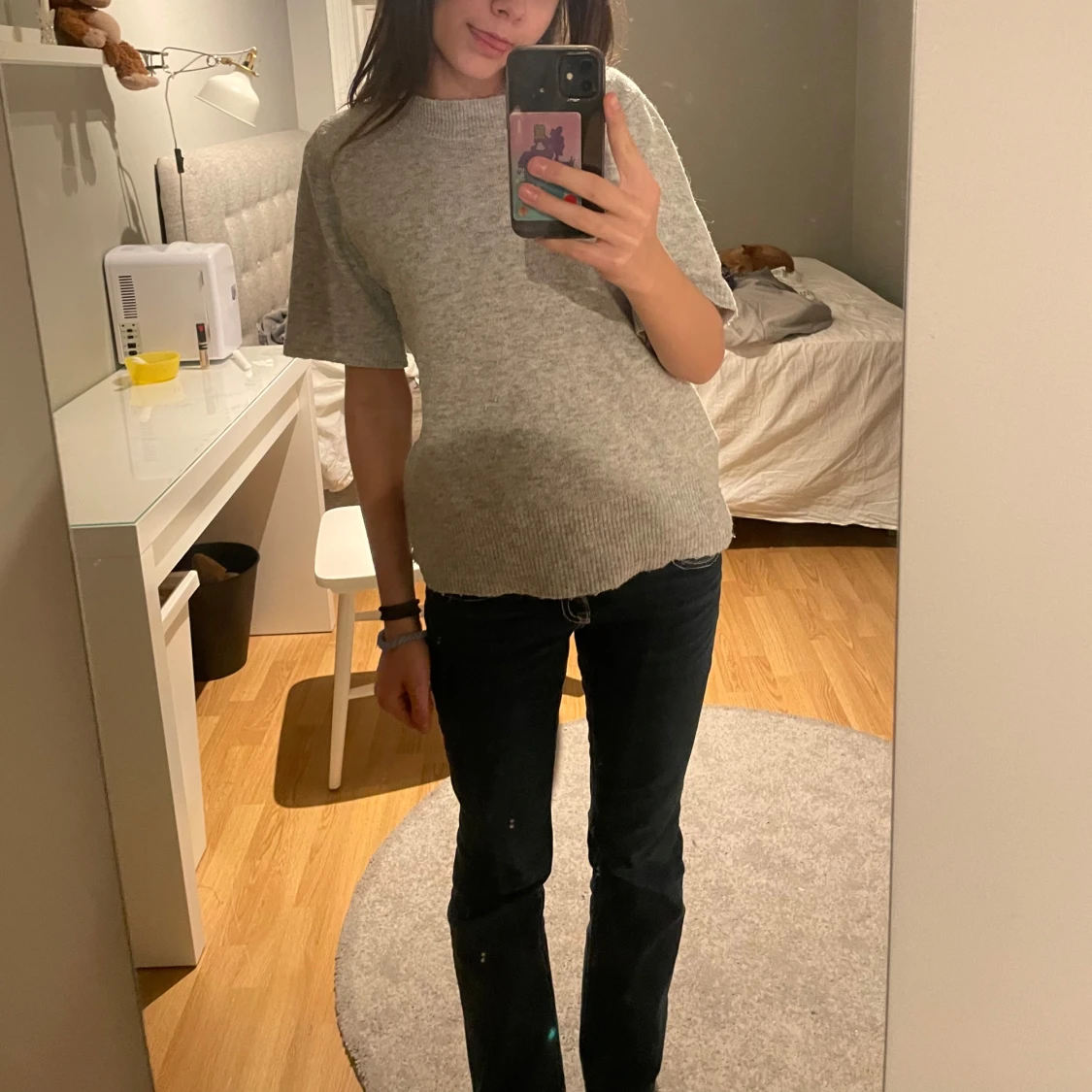 Grå stickad tröja  - 91