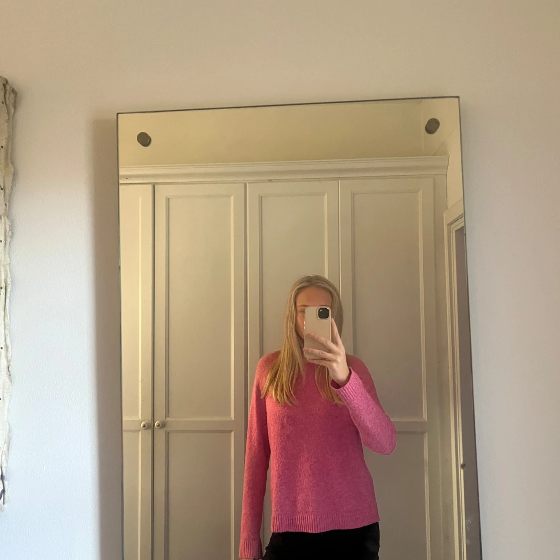 Rosa stickad tröja - 91