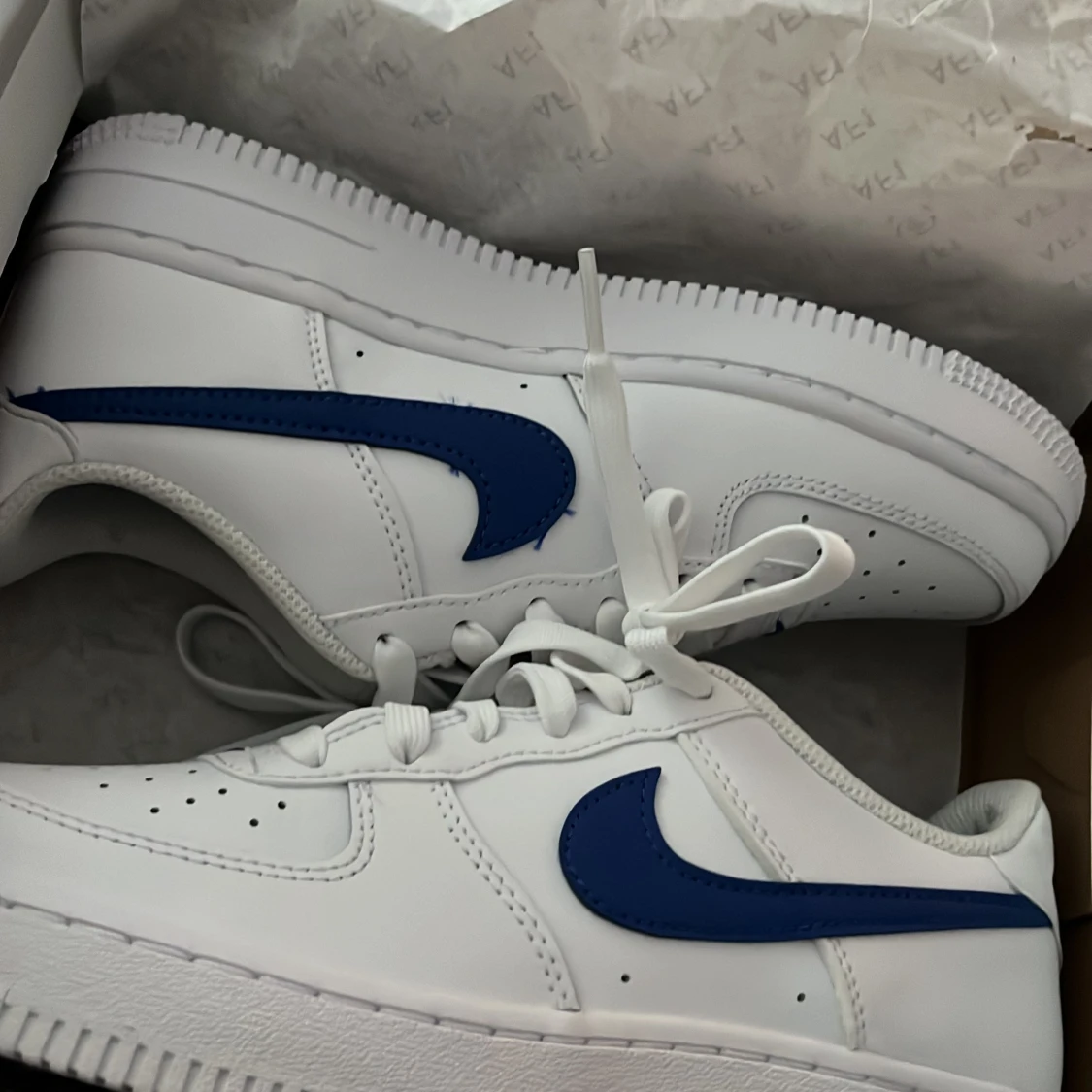 Nike air force 1 med blått Nike märke - 92