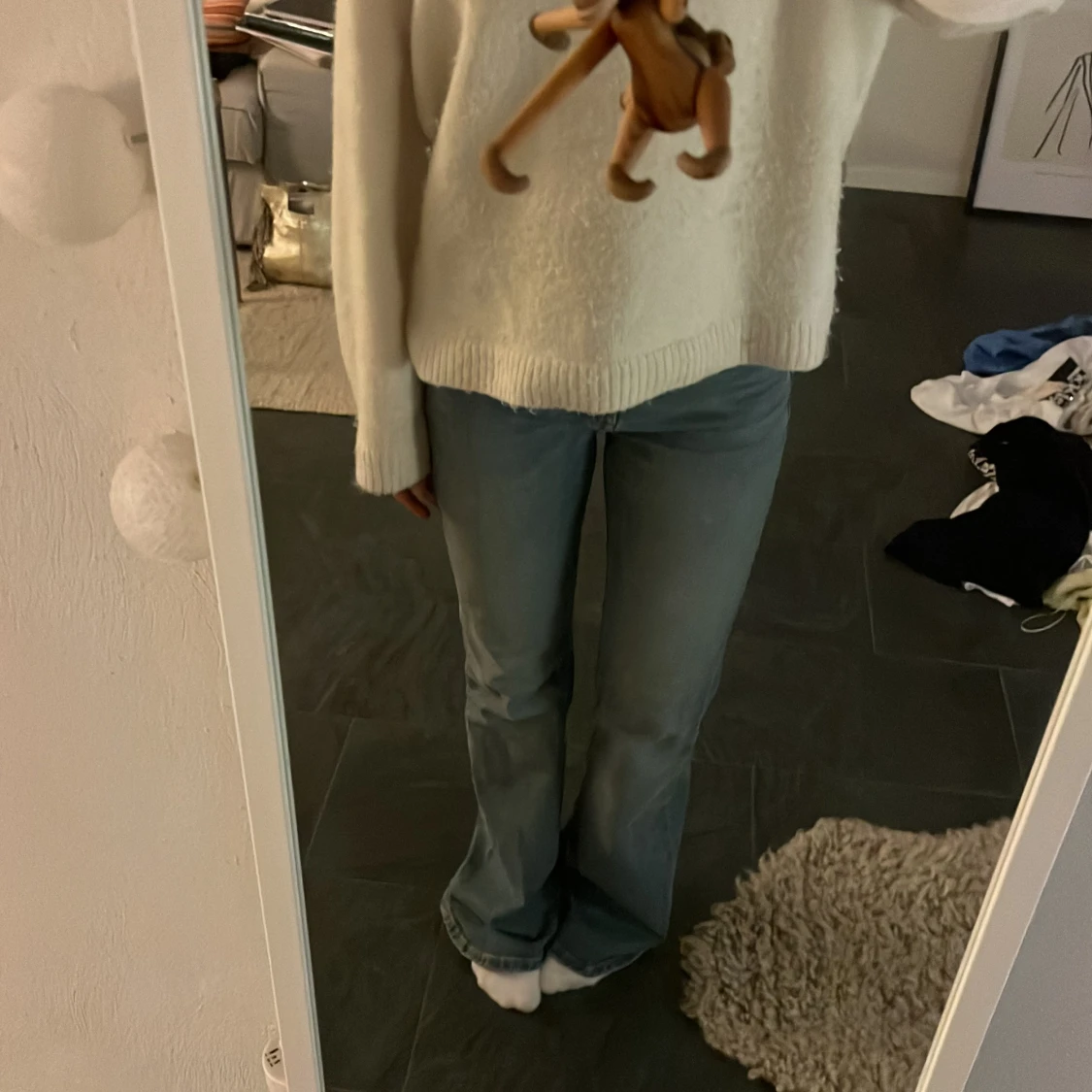 Blå bootcutjeans  - 90