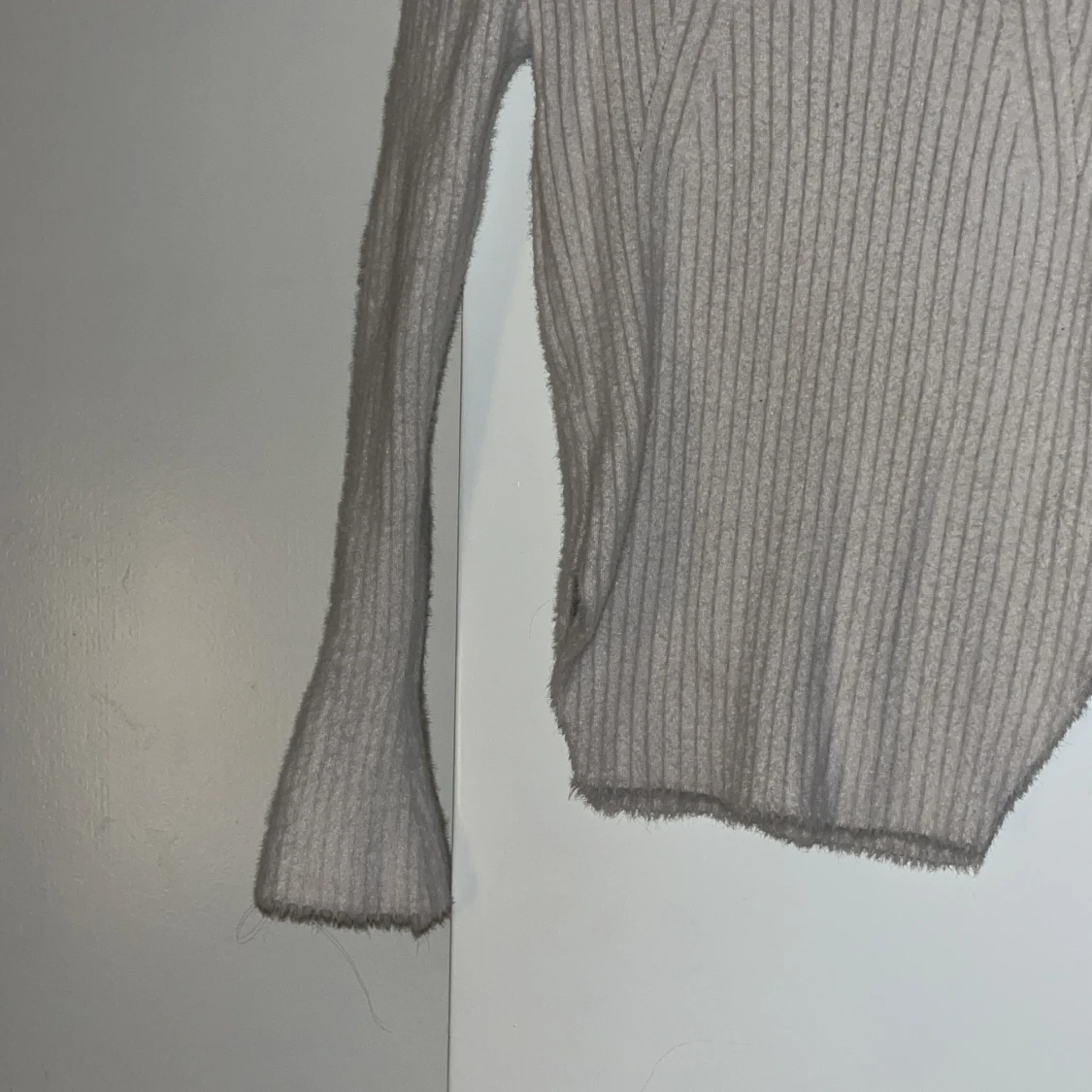 Beige ribbad tröja - 92