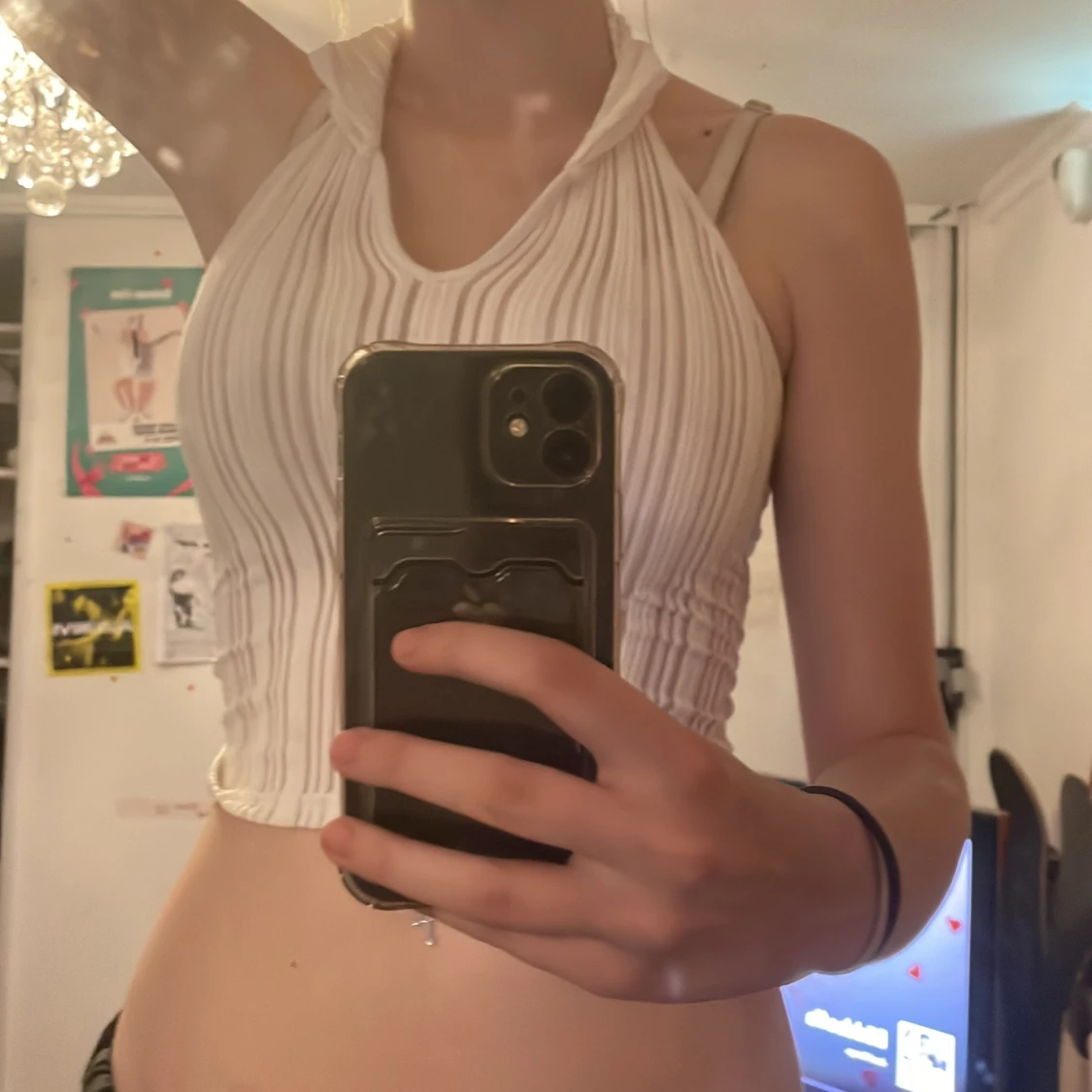 Halter top med snörning