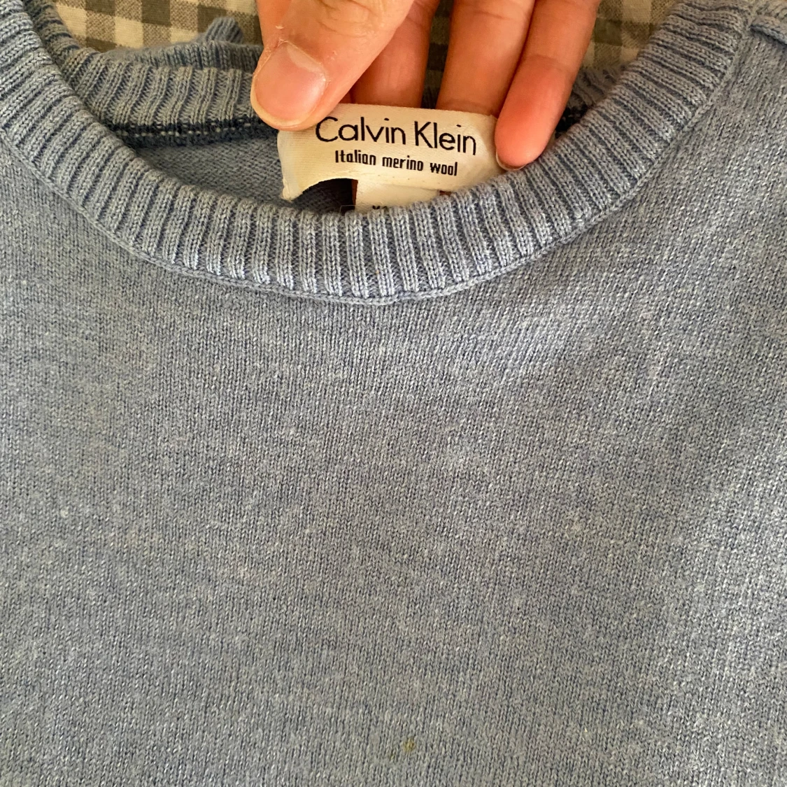fin blå crewneck - 90