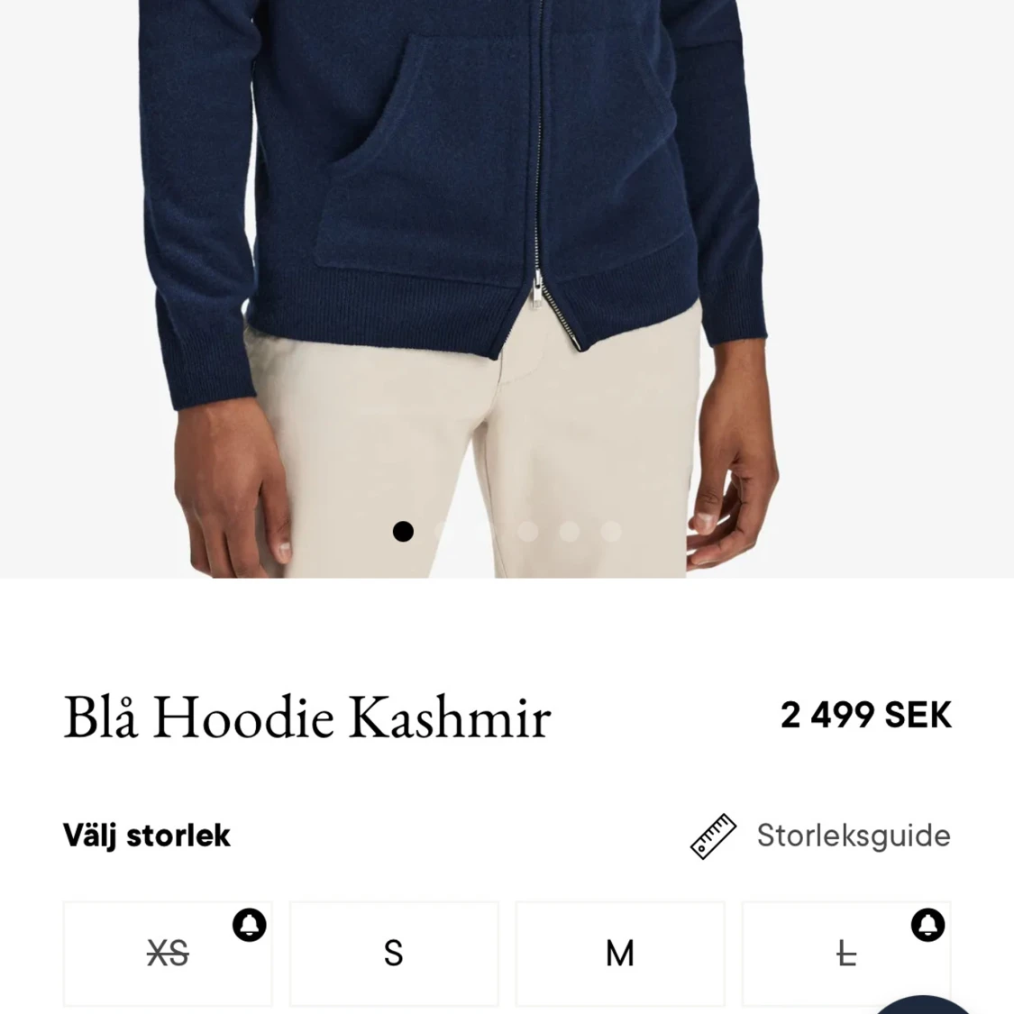 Blå kashmir hoodie från John Henric - 3
