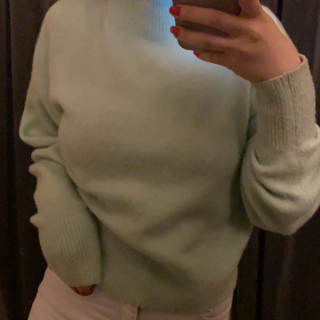 Ljusgrön stickad  - 91