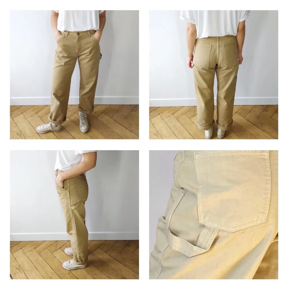 INTRESSEKOLL                                                 Vintage Levi’s 673 workpant straight leg beige, strl W38 L32. Priset går att diskutera☺️. Jeans & Byxor.