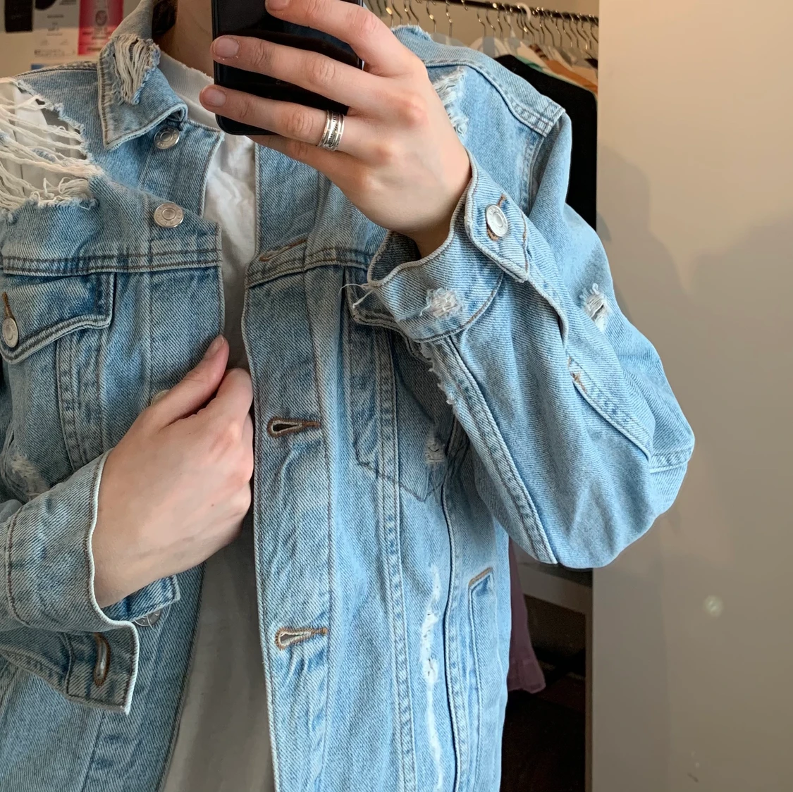 Jeansjacka i storlek xs đ