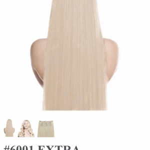 Clip in löshår  - Clip in löshår i färgen extra ljusblond, äkta hår. Använt Max 3 gånger innan jag blev mörkhårig igen..   tvättas innan överlämning 