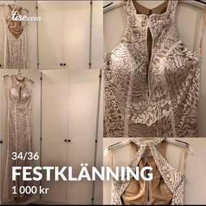 Festklänning - Använd en gång, väldigt fin, kemtvättad. Passar perfekt på bröllop och dop.