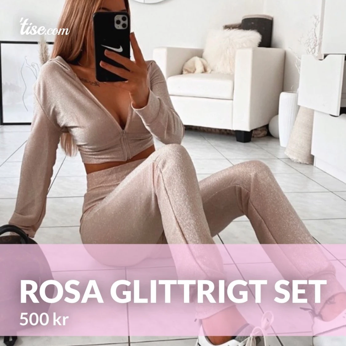 Rosa glittrigt set