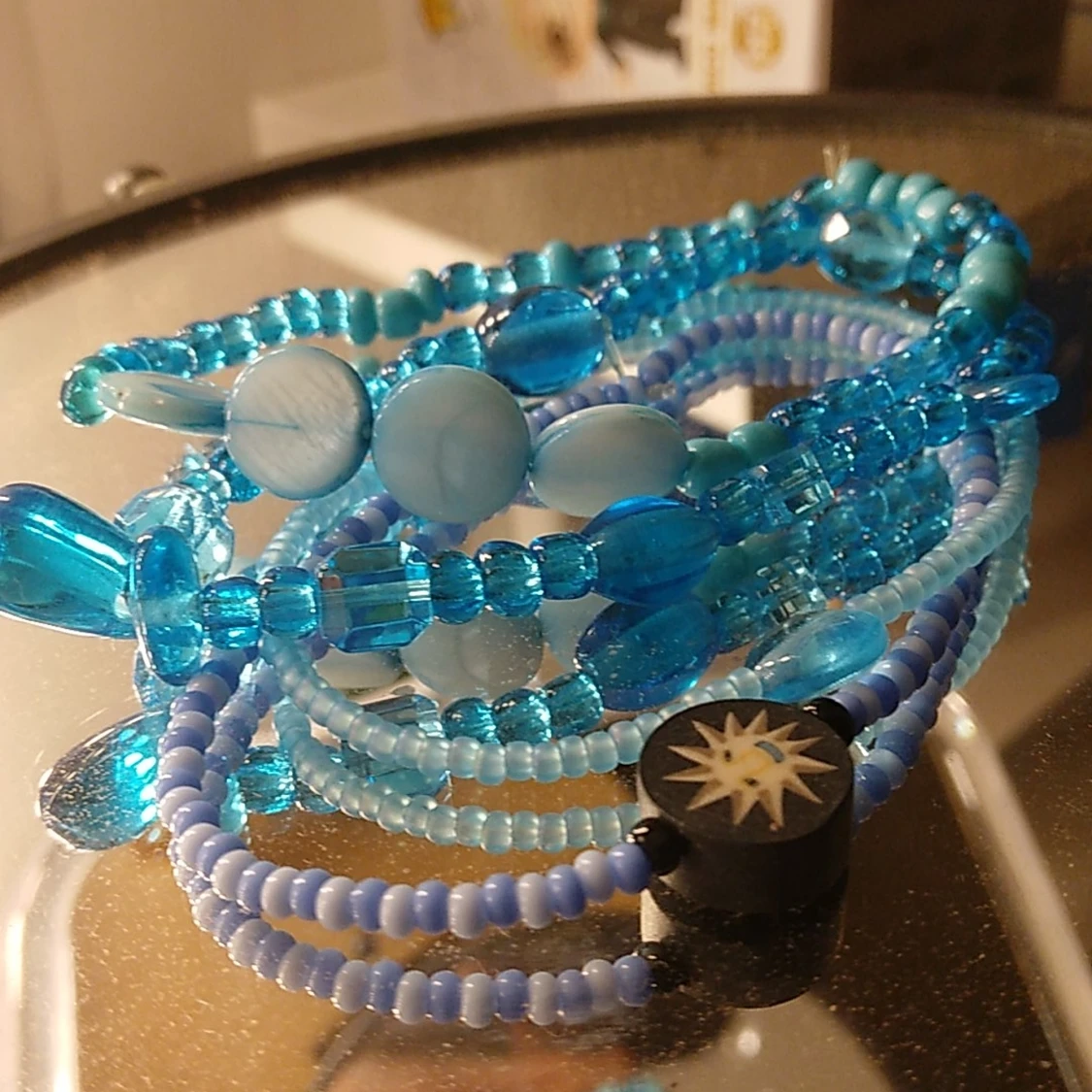 Blåa beads armband  - 91