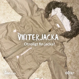 Super fin vinter jacka! - Jätte fin vinterjacka i storlek 74. Jackan är aldrig använd, då den var förliten för dottern 😩