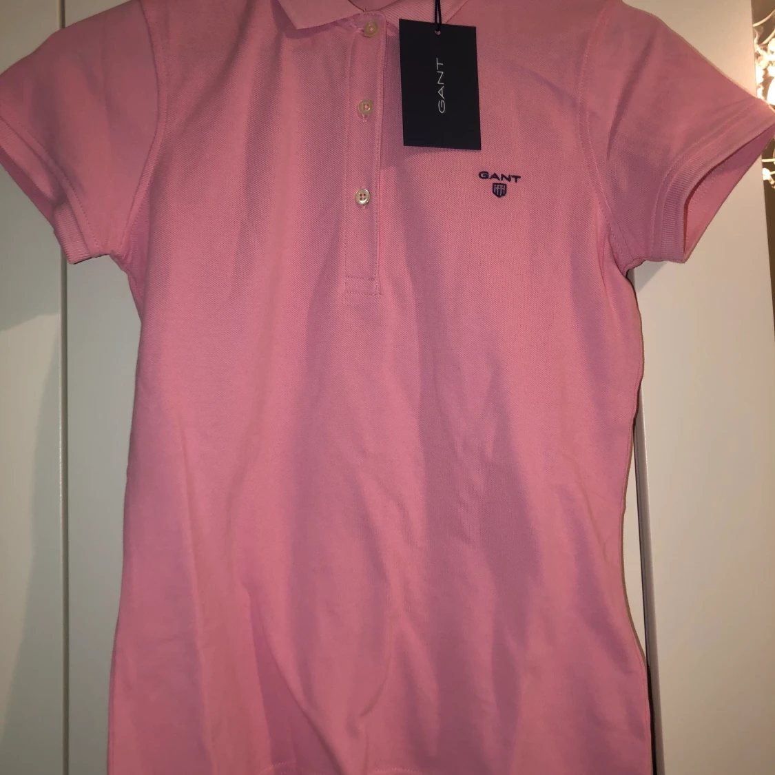 Gant pikétröja i rosa strl xs