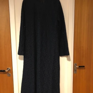 Navy/green dress - Long navy greenish dress with a floral pattern