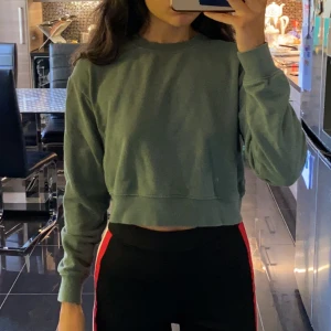 Mörkgrön tjocktröja - Vanlig mörkgrön tjocktröja utan tryck eller text. Kort magtröja. Långärmad. 