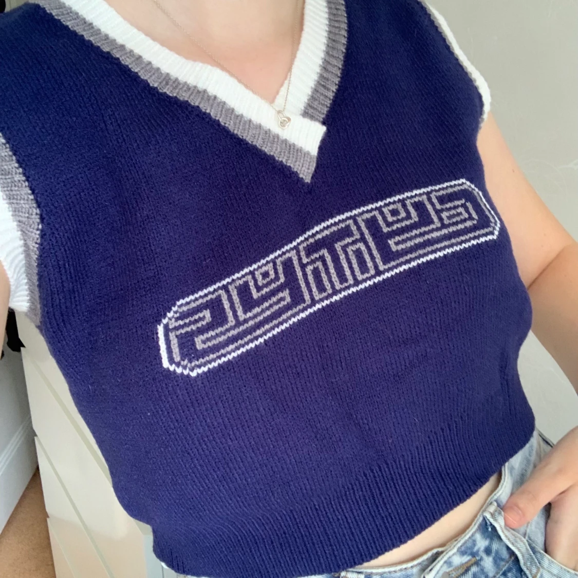 stickad väst strl S