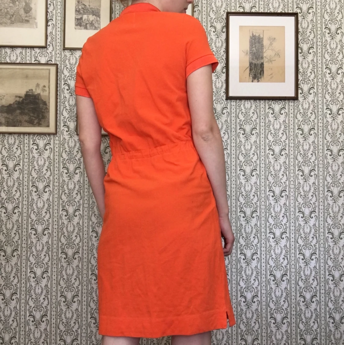 Orange piké-klänning - 91