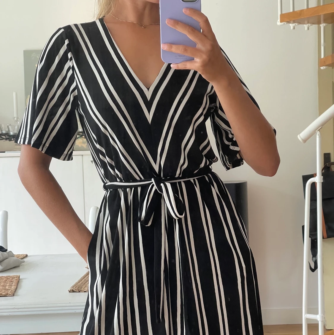 Svart och vit klänning i stl S