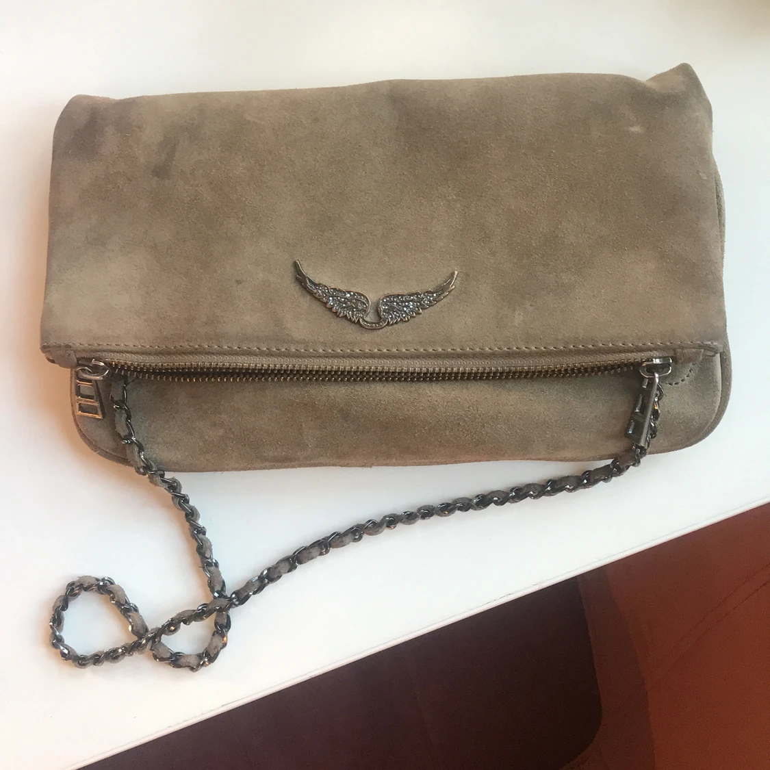 Zadig & Voltaire handväska beige mocka
