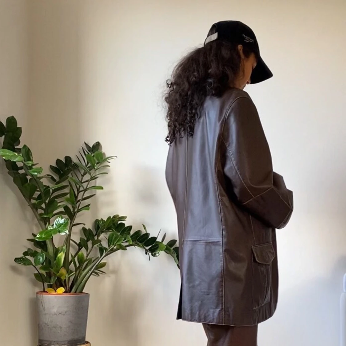 Brun läderjacka - 91