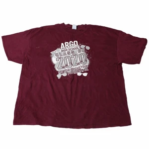 Argo - vintage tee  - En fin vinröd baggy t-shirt som har ett Graphic print över bröstet. Skulle säga att den passar rätt bra in i tidigt 00-tal. Passa med några blåa jeans och du har en komplett outfit! Köpt på en secondhandbutik i Los Angeles.