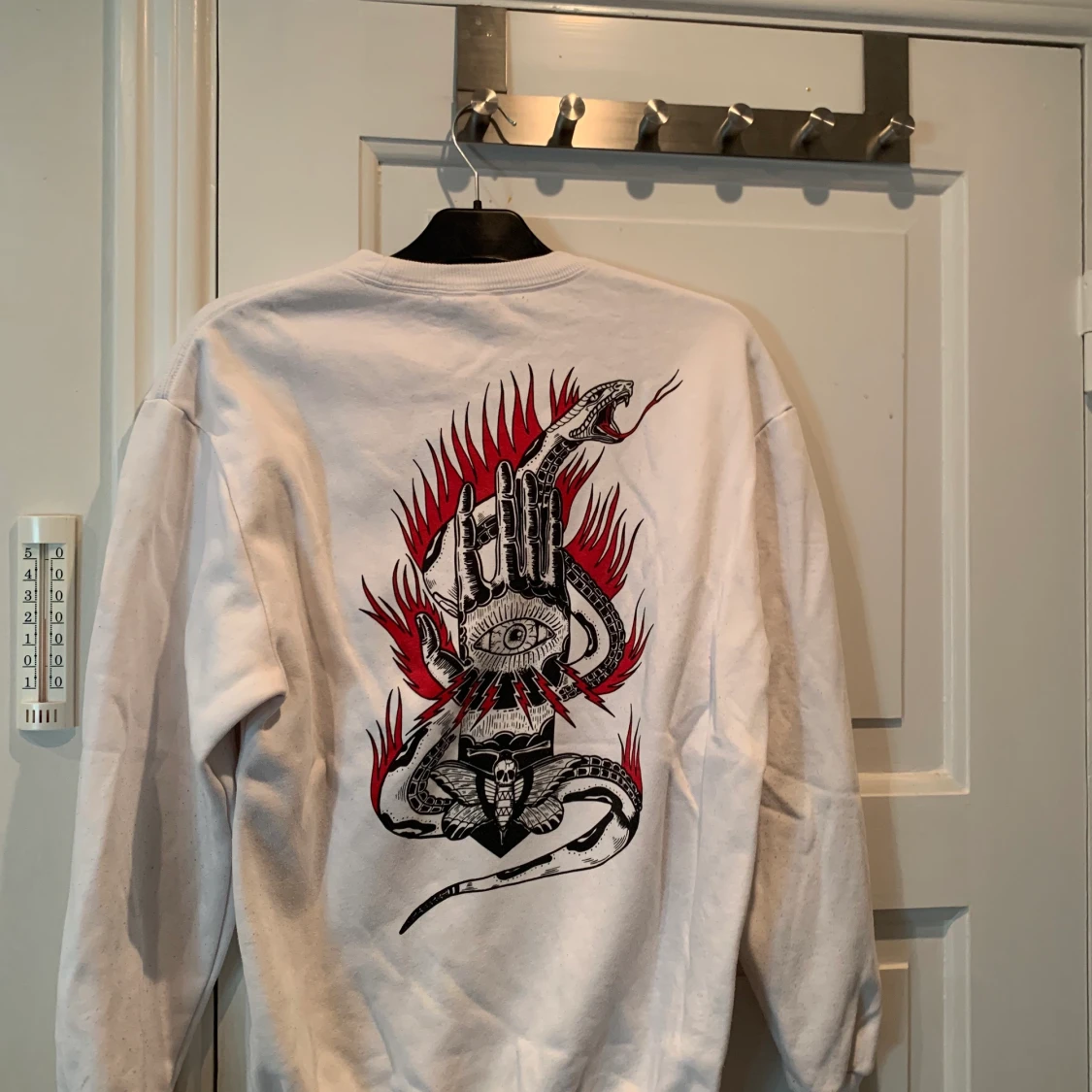 Vit sweatshirt med tryck 