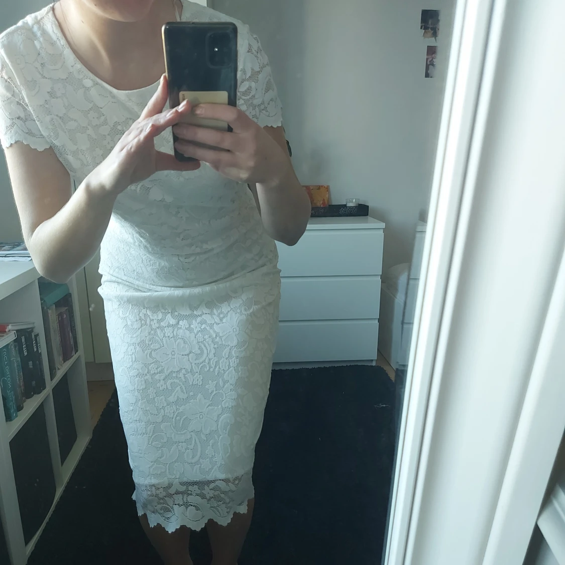 Vit spetsklänning  - 90