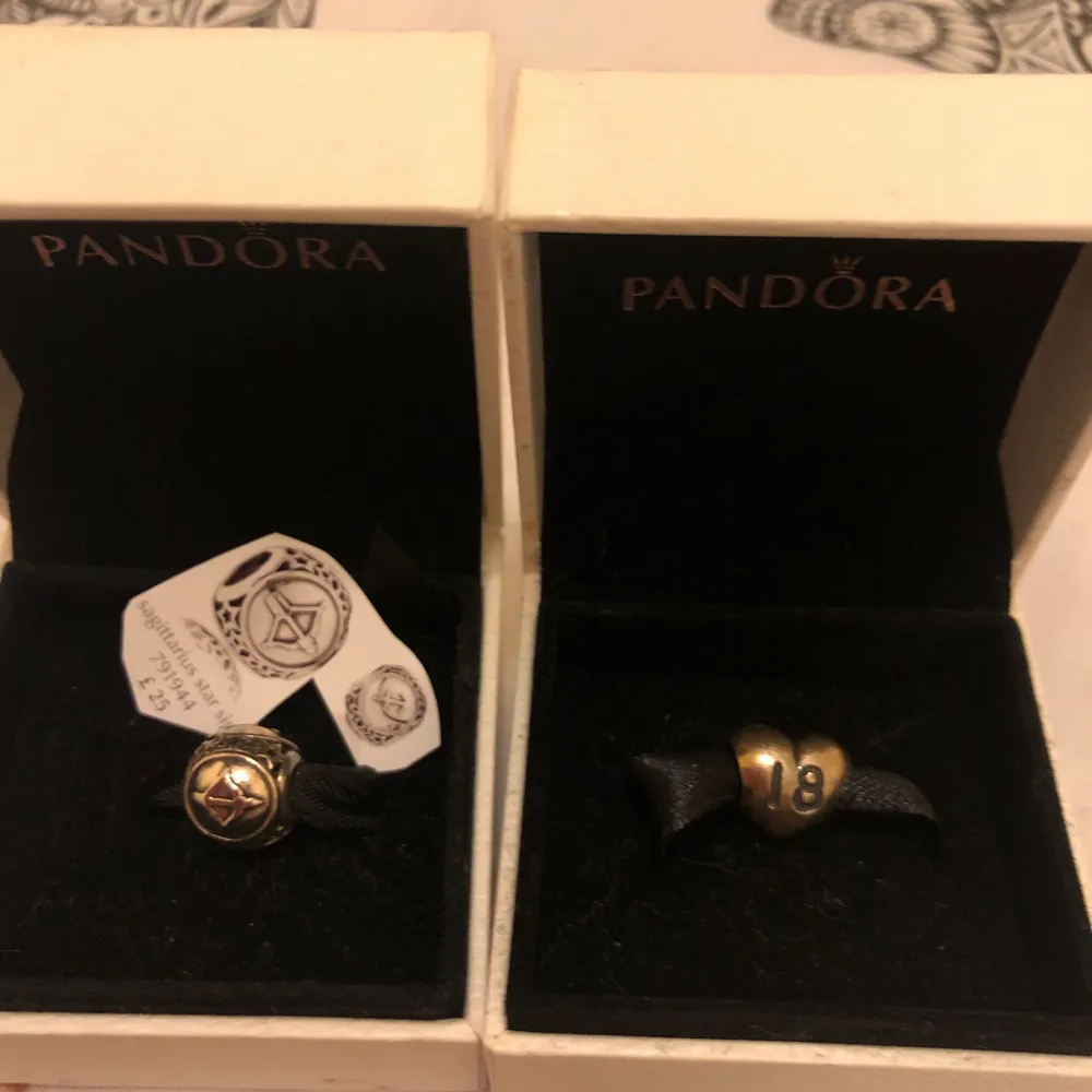 Pandora charms in excellent condition/new comes in original box and bag.. colour silver s925ale/green  prices are from £20 each . Accessoarer.