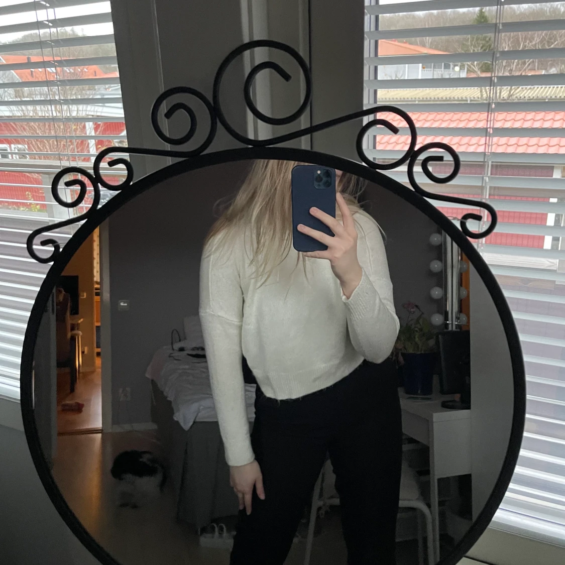 Croppad stickad tröja  - 90