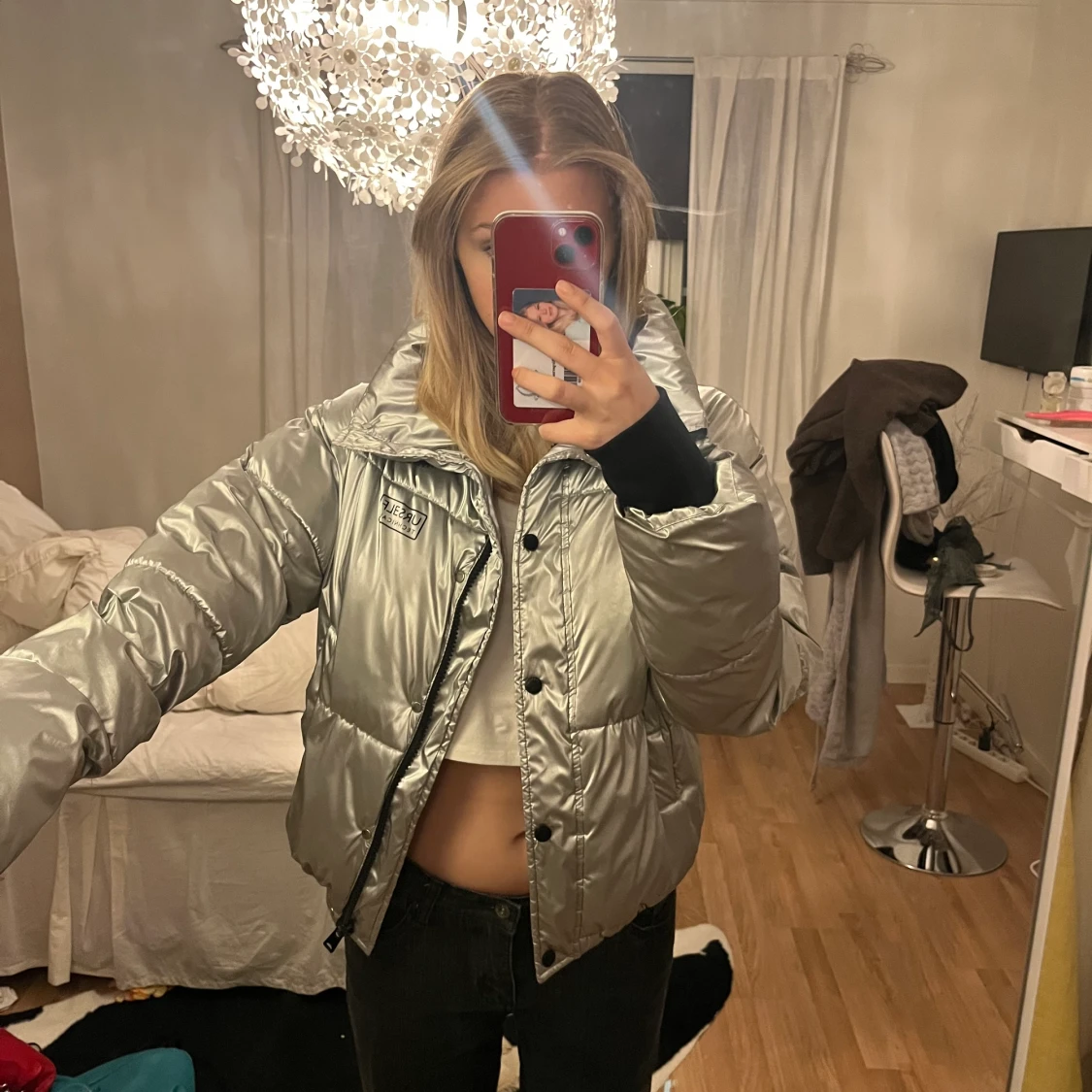 Silver pufferjacket