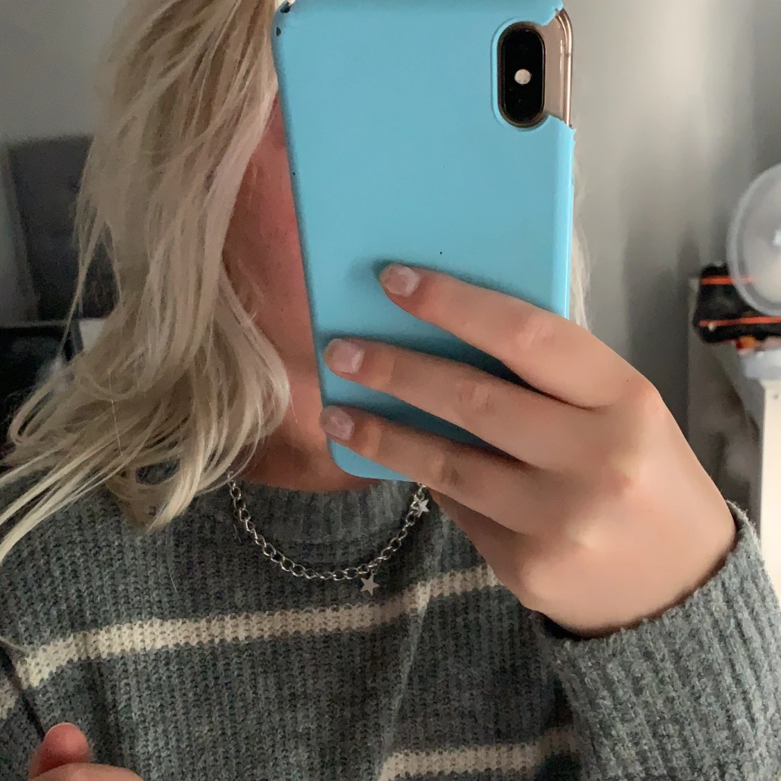 Stickad randig tröja - 90