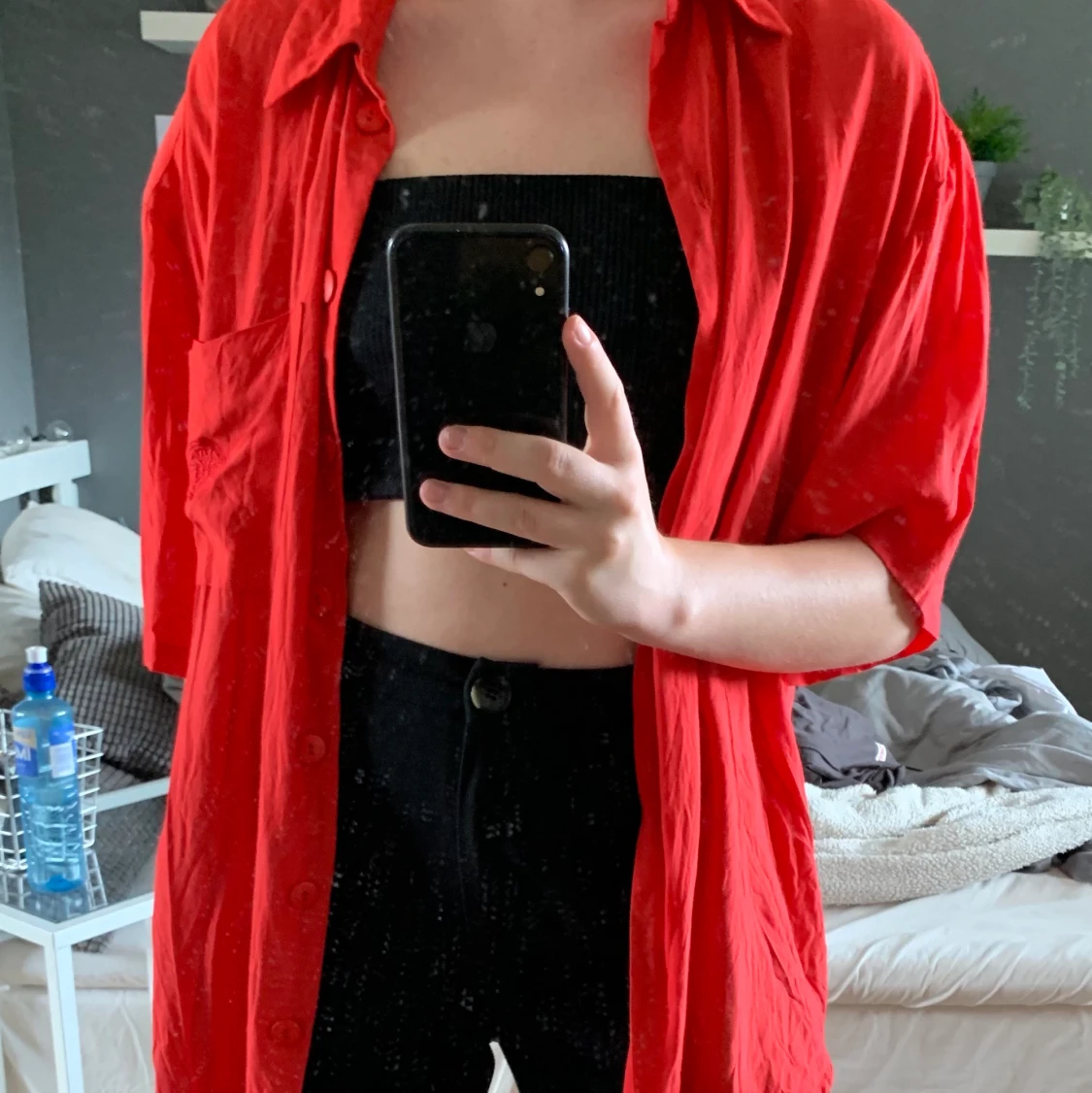 Oversize kortärmad skjorta - 90