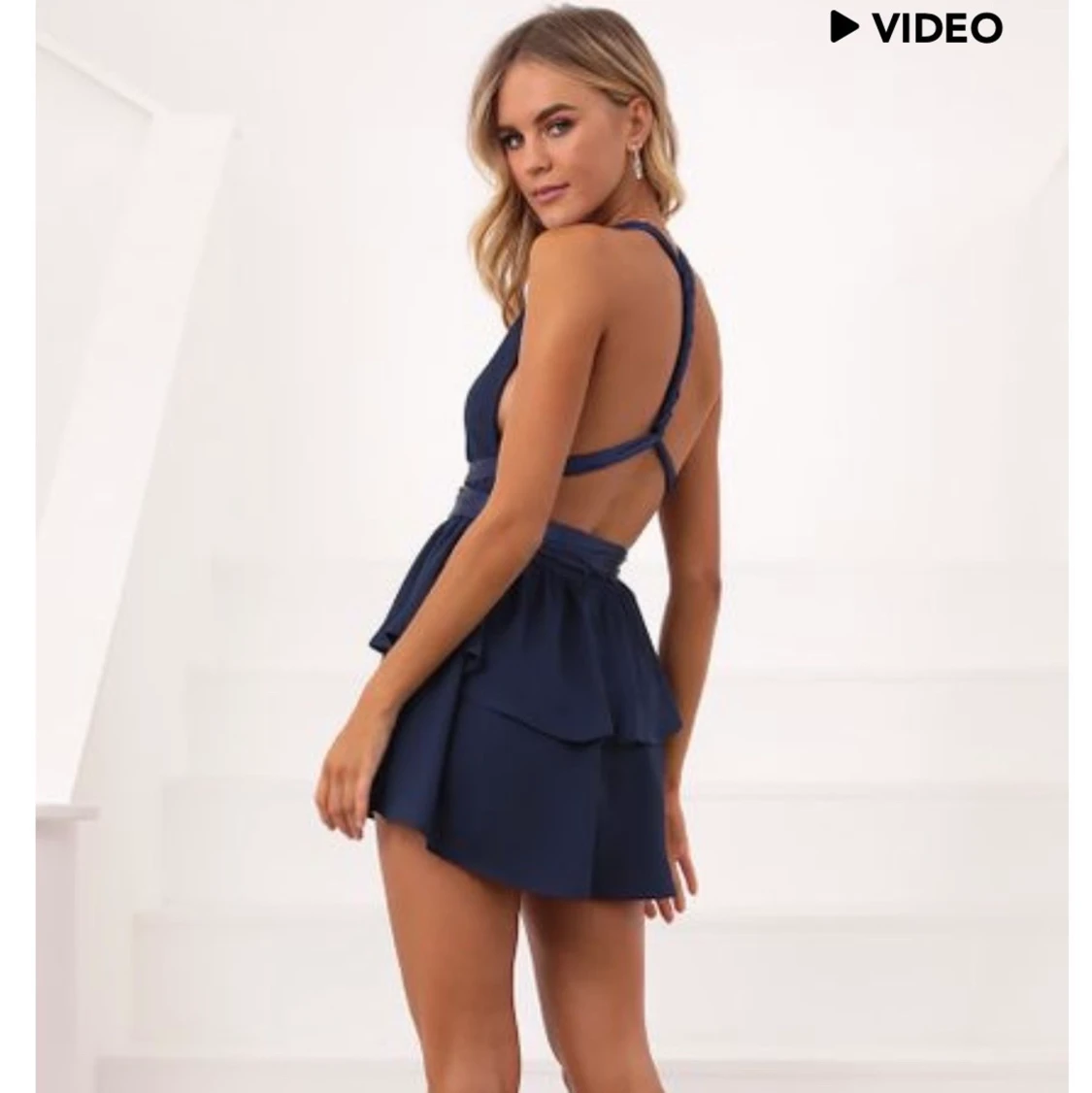 Blå fin klänning - 90