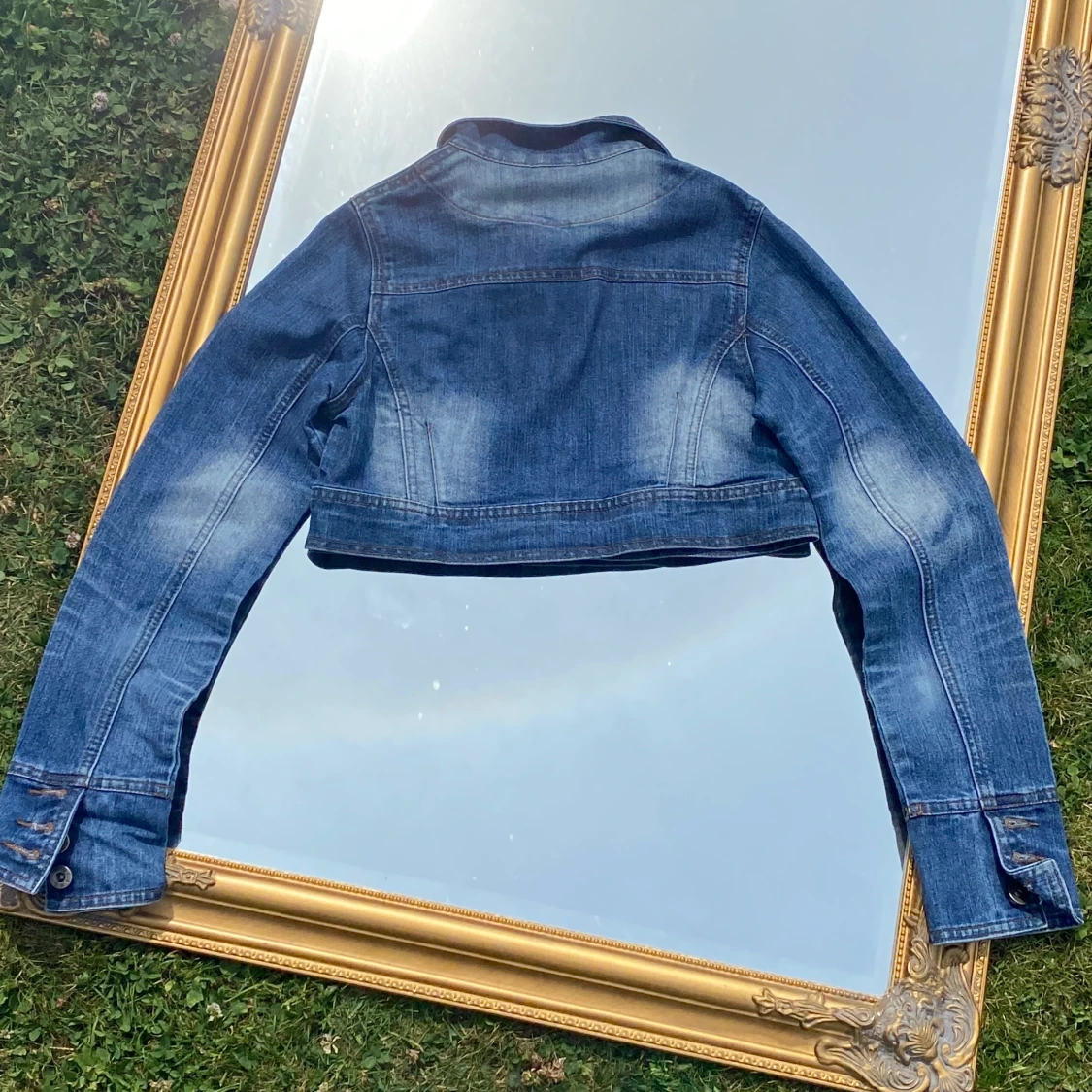 Vintage y2k croppad jeansjacka - 90