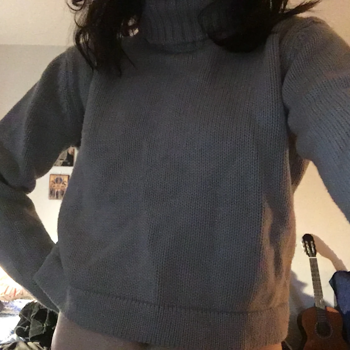 Ljusblå cropped polo - 90