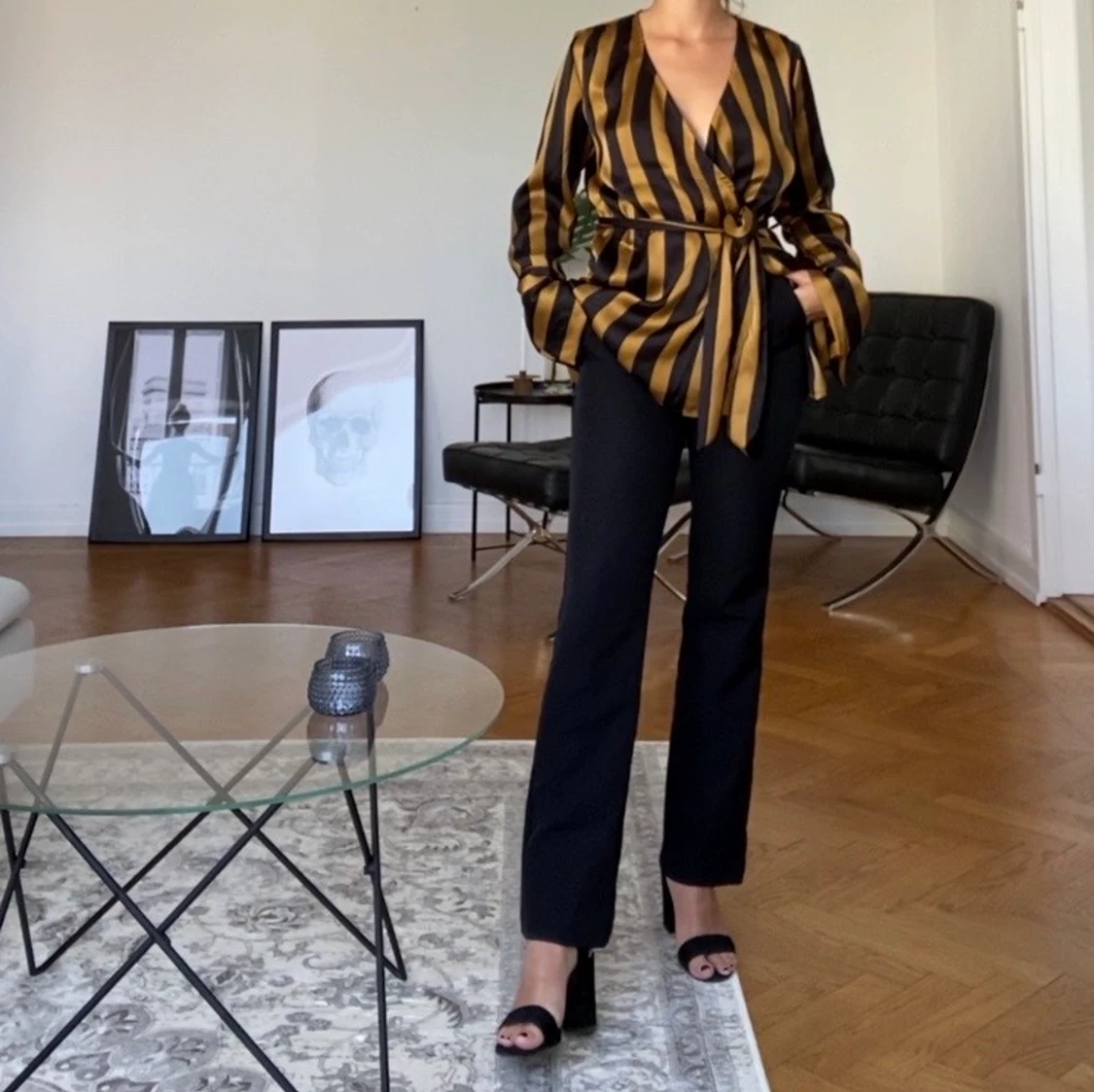 Striped satin blouse 