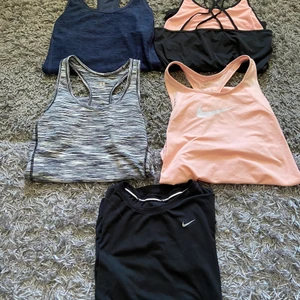 Nike, hm - Hej hej! Jag säljer dessa fina linnen i jätte fint skick de Nike och blåa linnet är i s de gråa och svarta med kryss är i xs säljer Nike linnet för 100 + frakt då det knappt är andvänt och T-shirten för 70kr + frakt och resten av linnena för 40kr+ frakt vid frågor så är det bara och skriva och priset kan diskuteras 