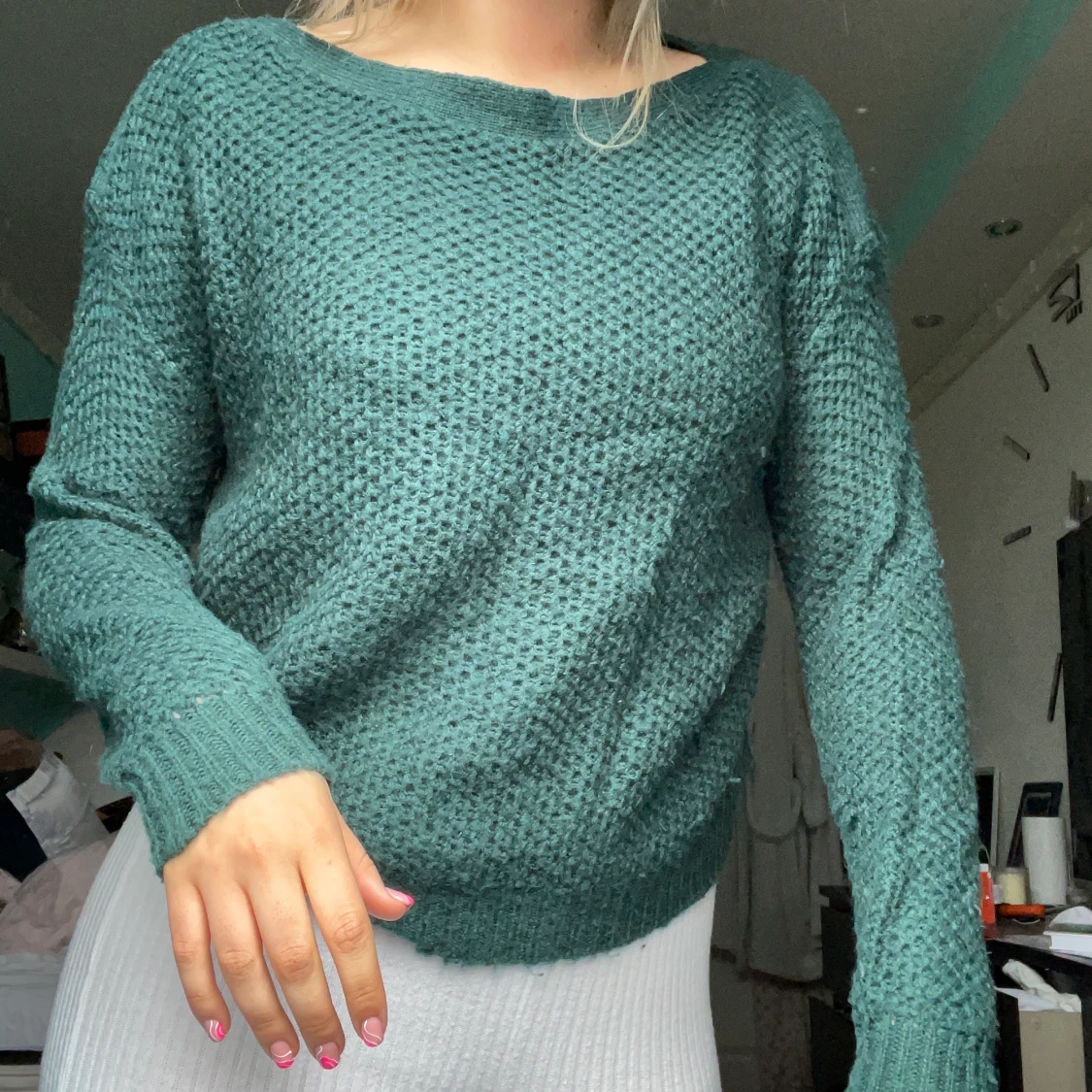 Grön stickad tröja