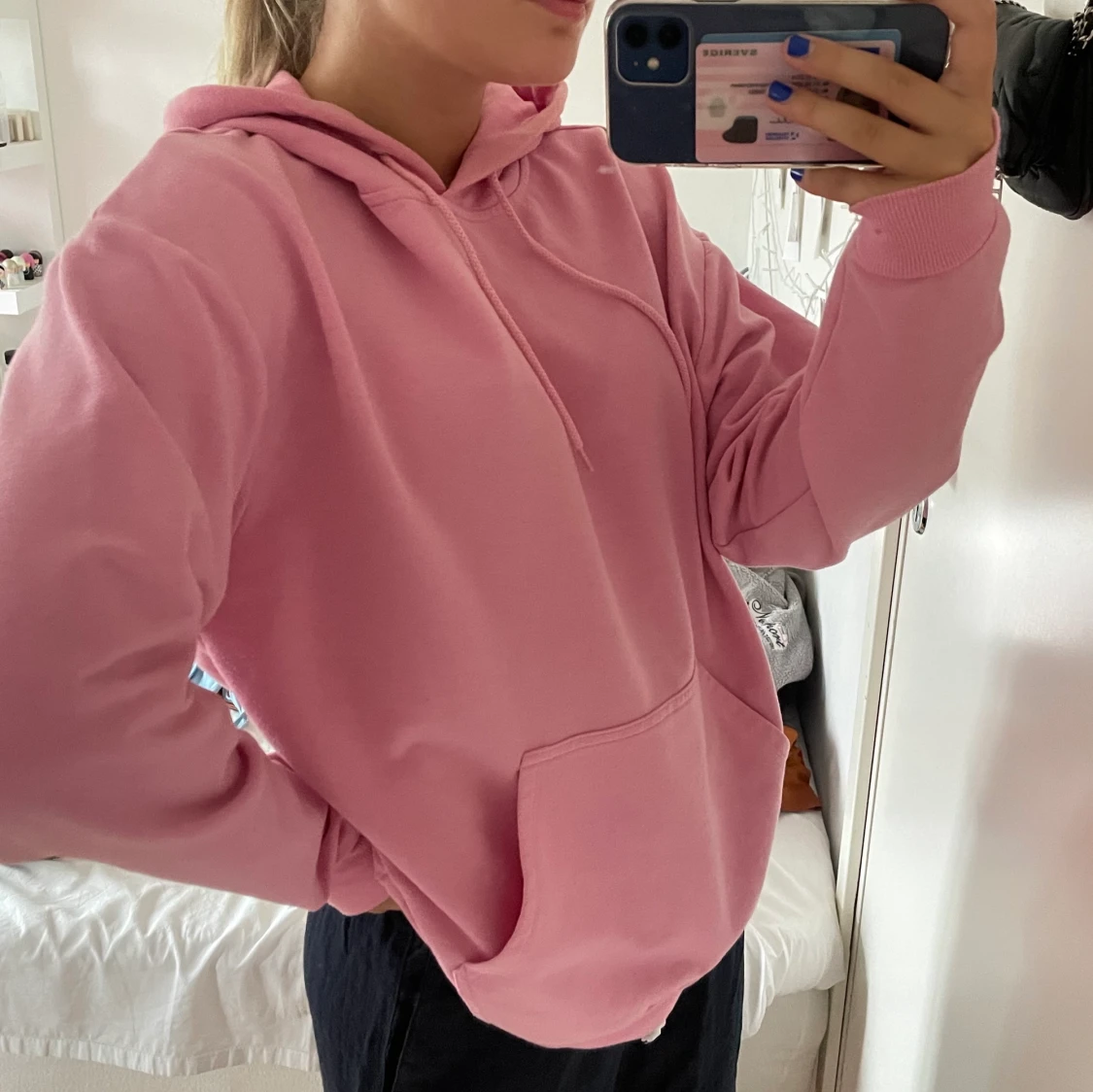härlig rosa hoodie - 90