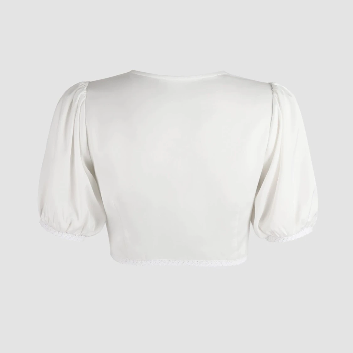 Vit topp ballongärm  - 90