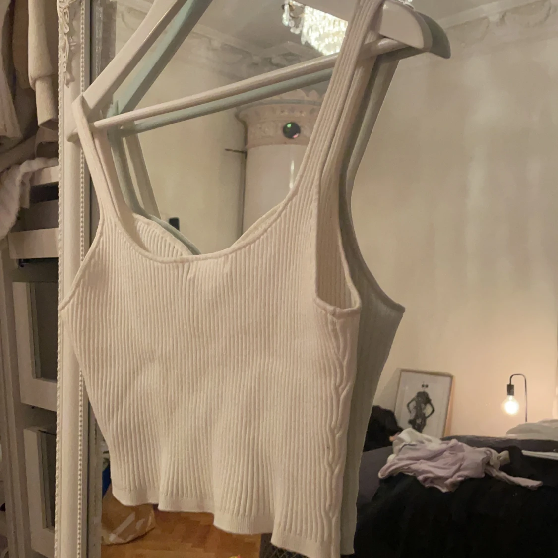 Vit ribbad topp - 91