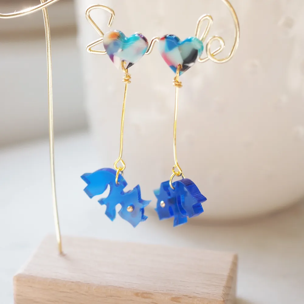 Earrings made from acrylic- light weight- beautiful- colorful . Accessoarer.