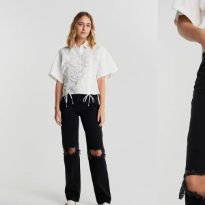 Svarta 90s tall jeans - 90s tall jeans ifrån ginatricot i storlek 34. Nypris 599 kr och mitt pris 150 kr.Jeansen är i nyskick (lånade bilder ifrån hemsidan) 