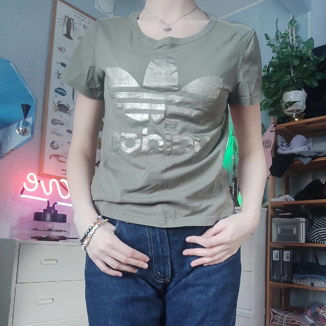 Adidas ttröja grön chrom - 90