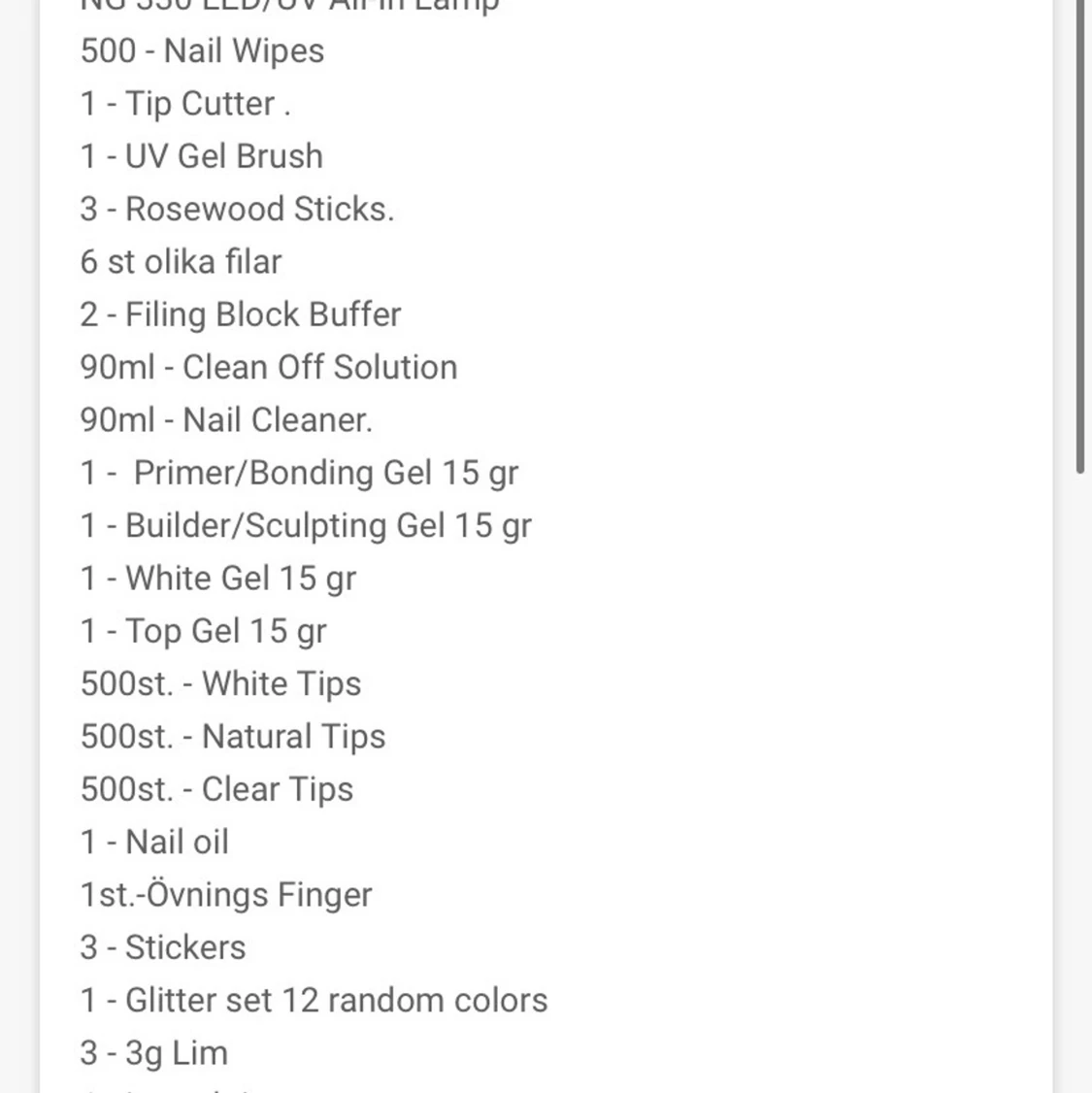Nagelkit inklusive en helt ny uv-lampa - 90