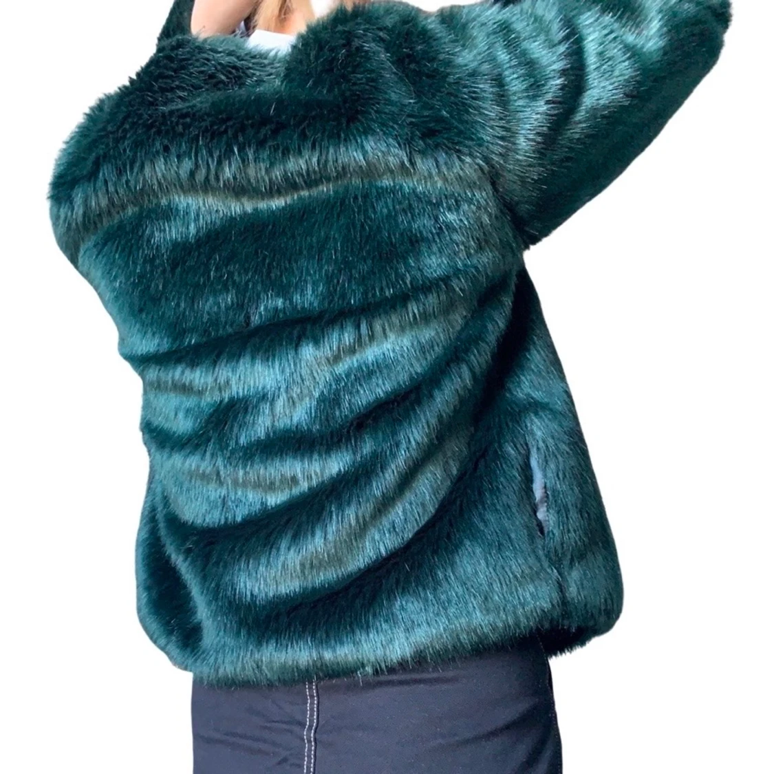 Mörkgrön faux fur NAKD  - 91