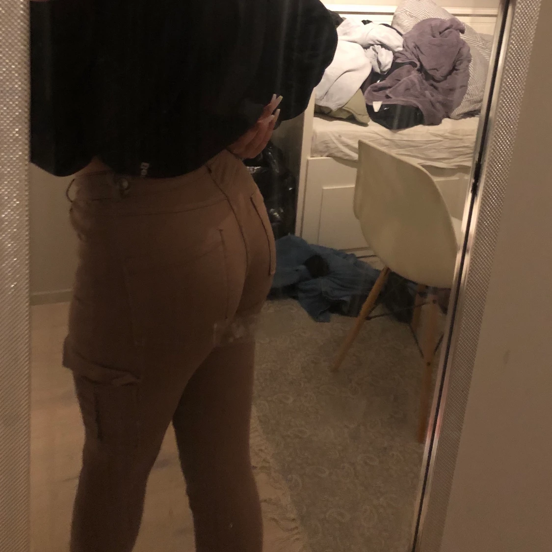 Bege cargo byxa - 90