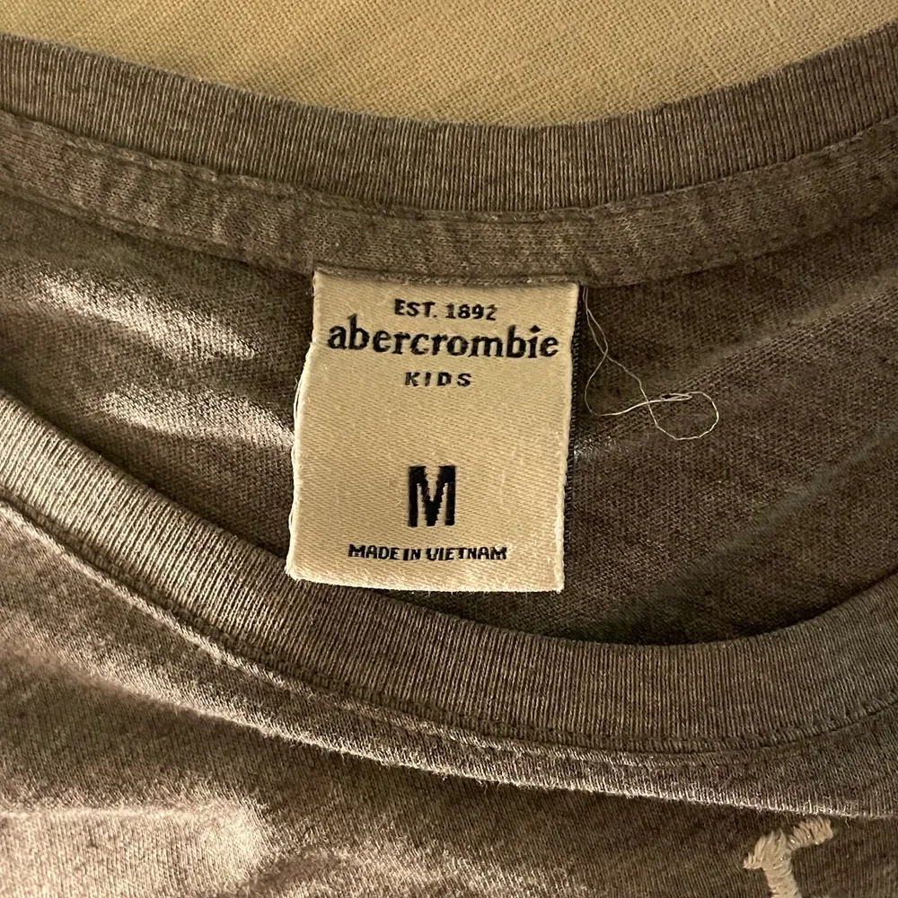 En grå T-shirt från Abercrombie & Fitch🦌 Den är från A&F kids där den då är i strlk M men annars är den XS (jag brukar ha S i storlek)💖 Säljer den för 60kr, köparen står för frakten🌟. T-shirts.